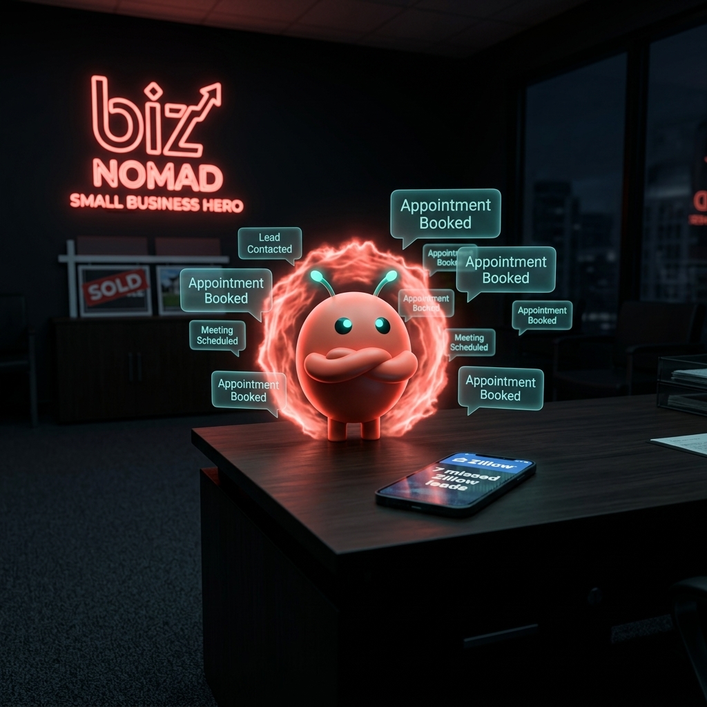 Smartphone showing 7 missed calls from Zillow leads at 2 AM