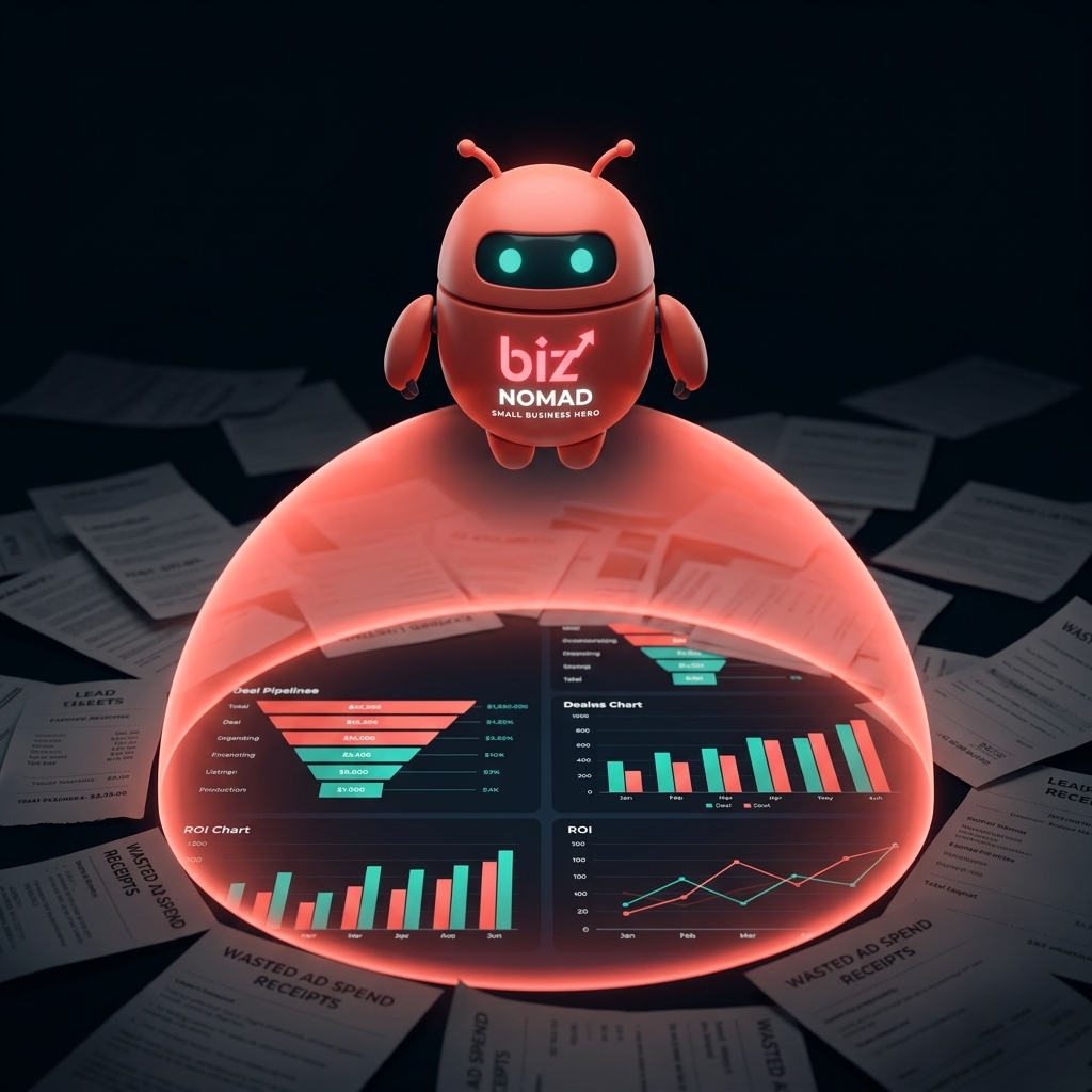 Money being shredded next to a lead generation dashboard